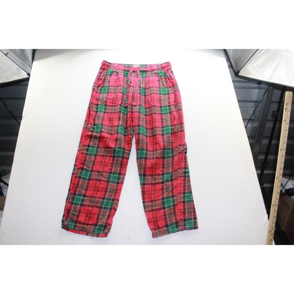 Old Navy Red Green Tartan Medium Plaid Flannel Pajama Pants Drawstring Lounge